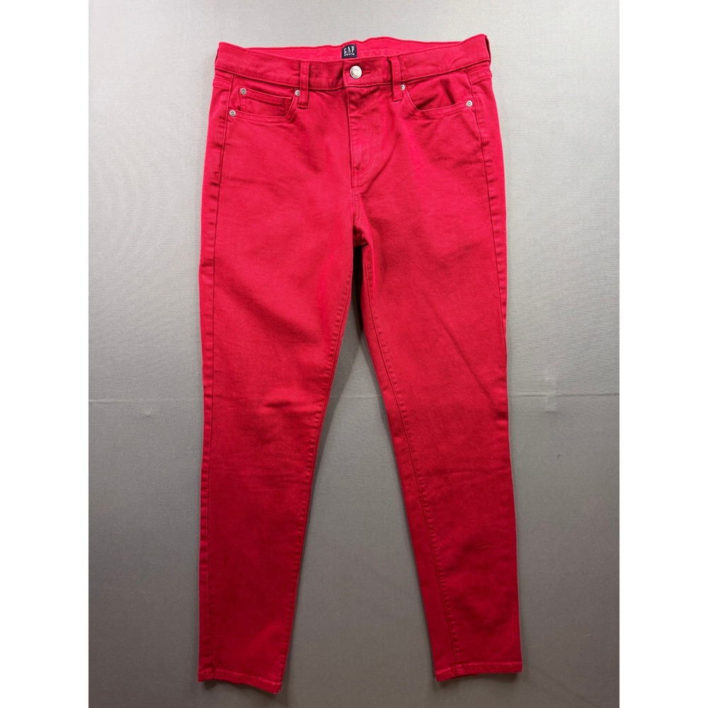 Gap‎ True Skinny Jeans Womens Red Mid Rise Stretch Denim Pants 29 Regular
